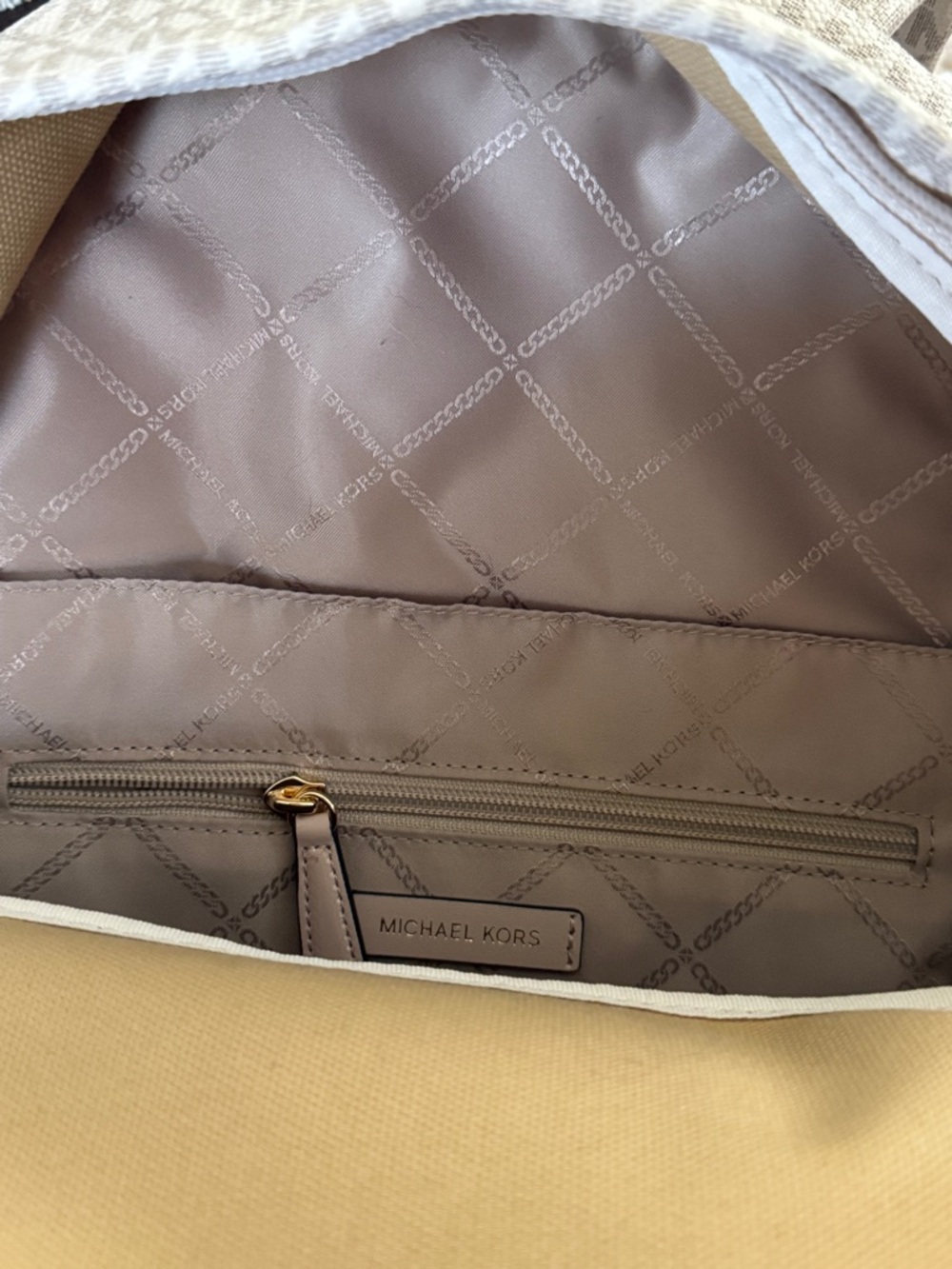 Michael Kors Cream & Blush Signature Stripe Mini Backpack - Picture 7 of 7